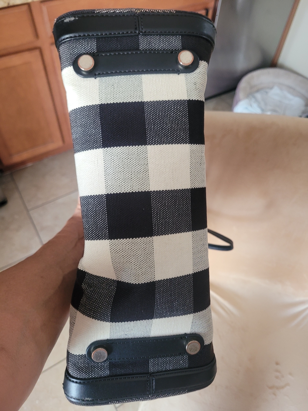 kate spade New York Black & Cream Plaid Tote Bag - Picture 7 of 8